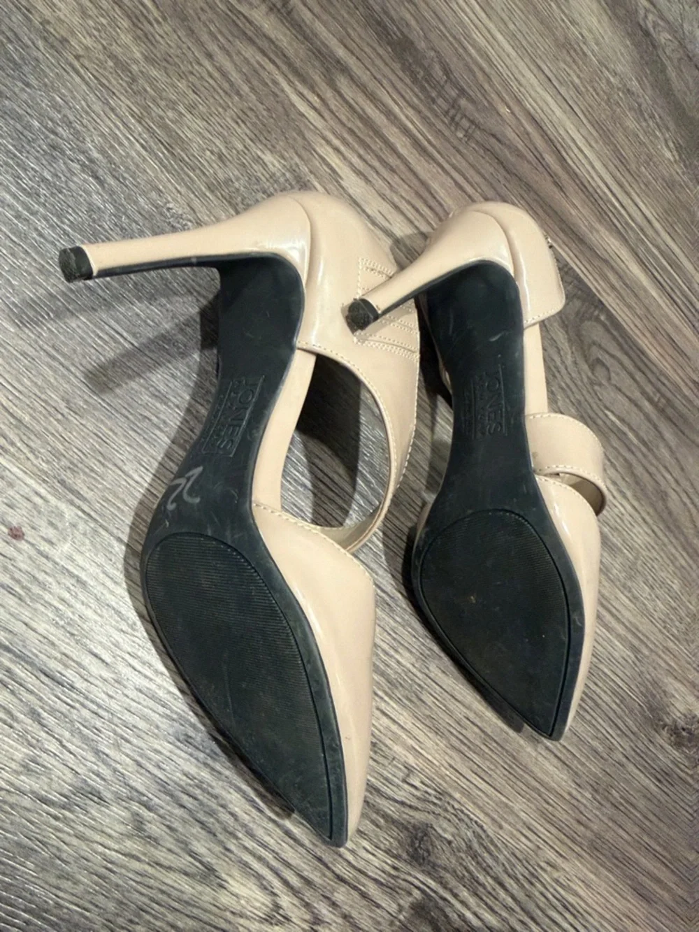 Jones New York Nude Pointed-Toe Cross-Strap Heels - Picture 2 of 7